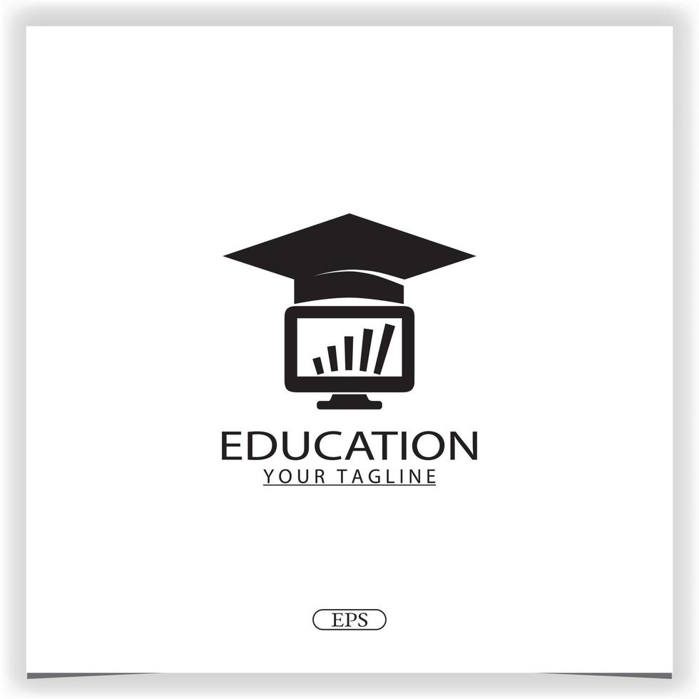 logotipo de educação on-line vetor de design de modelo elegante premium eps 10
