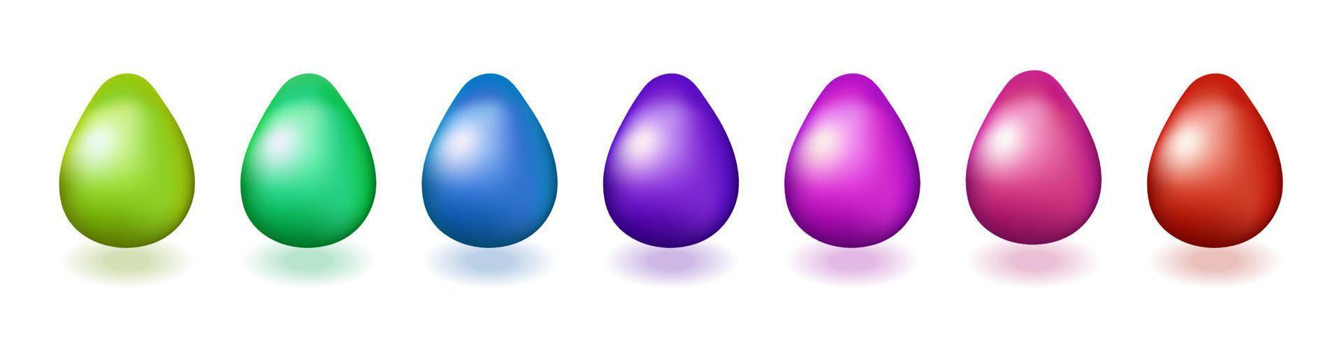 conjunto de ilustração vetorial realista de ovos de páscoa vetor