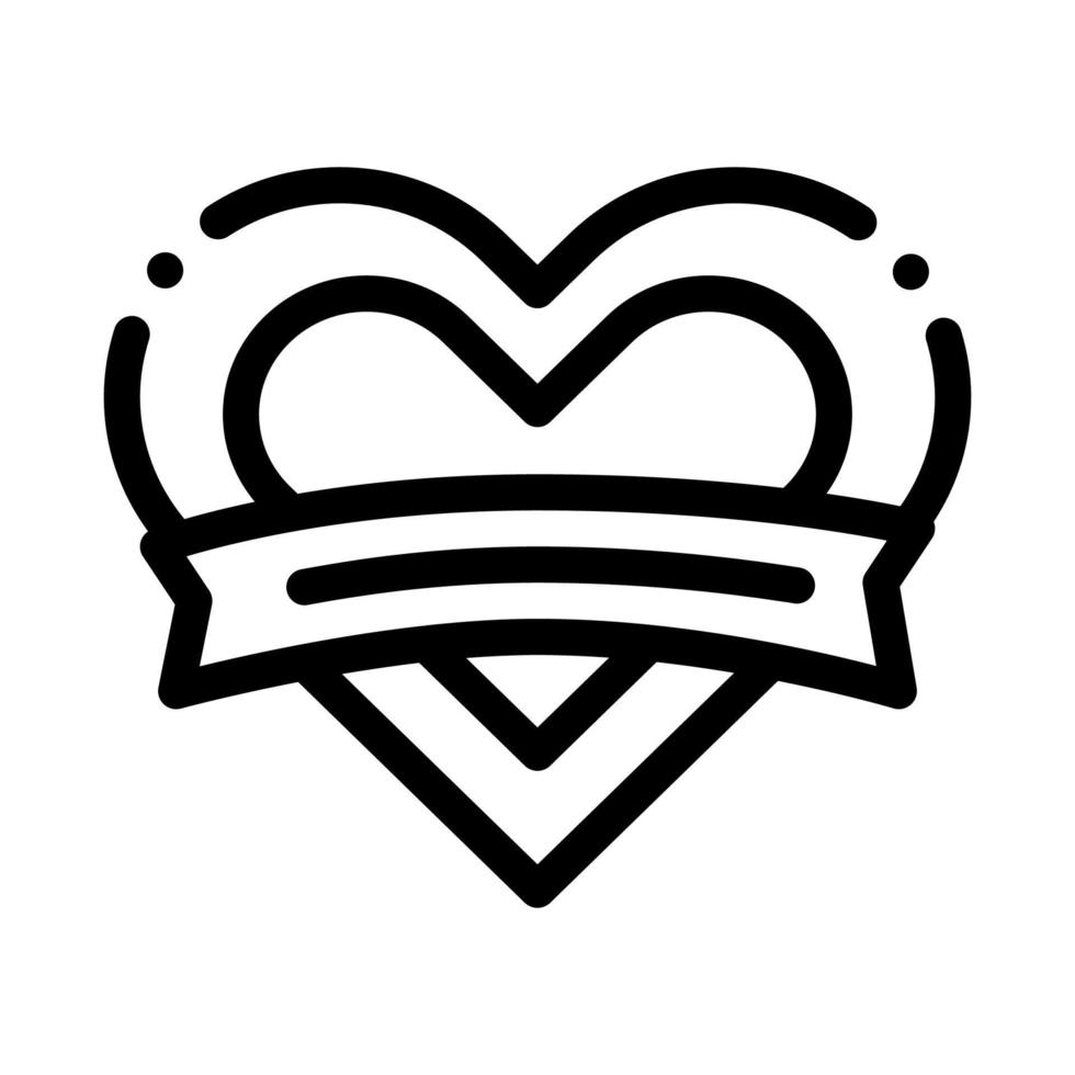 ilustração de contorno vetorial de ícone de forma de coração de tatuagem vetor