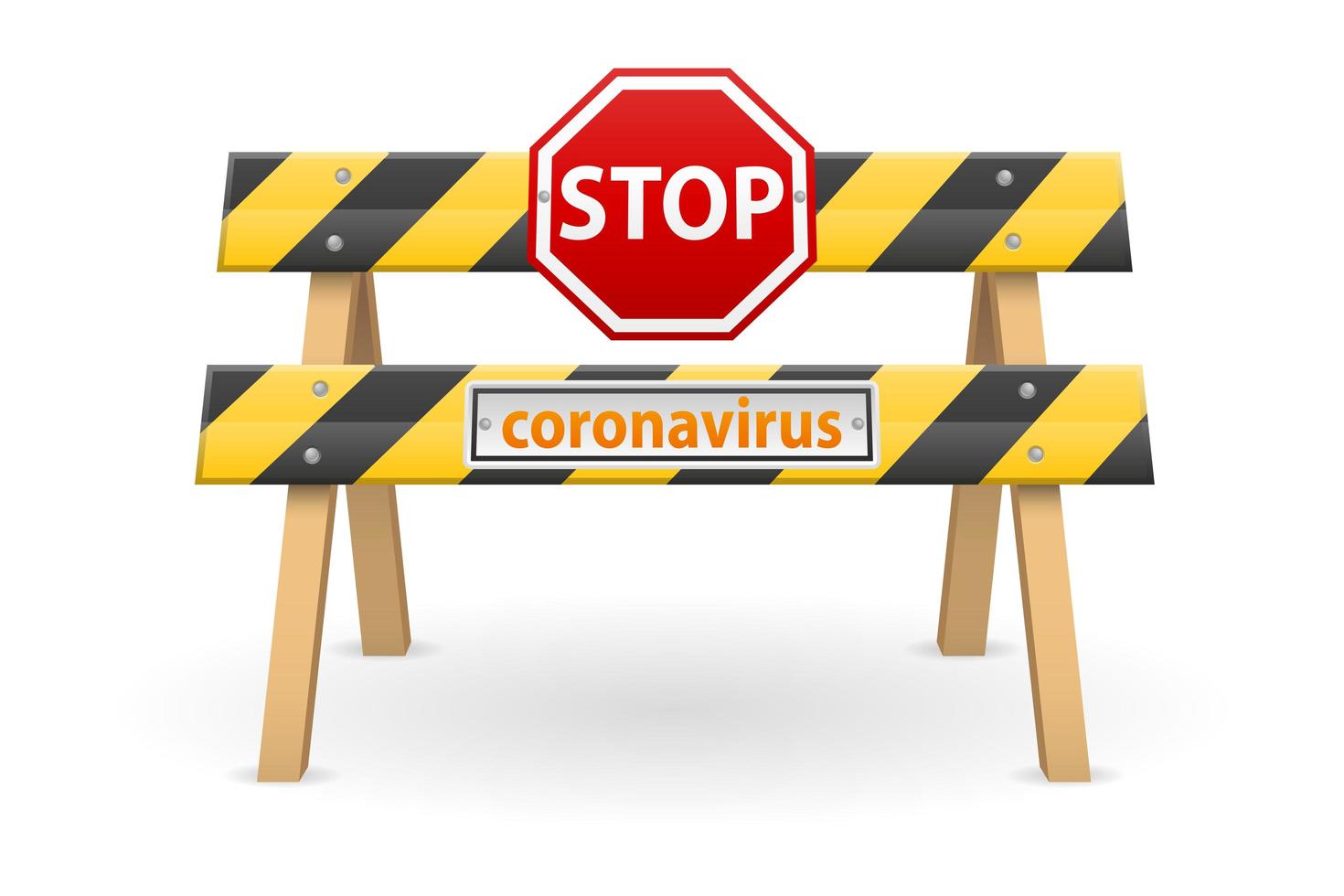 parar barreira com sinal de coronavírus vetor