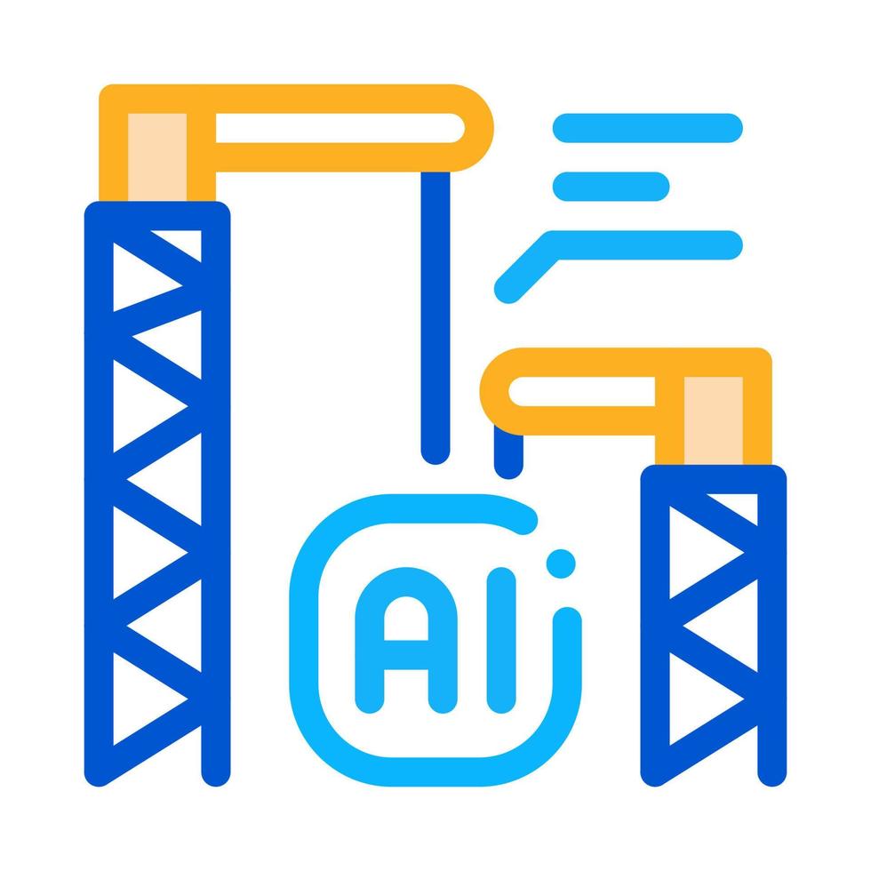 ilustração de contorno de vetor de ícone de guindaste de construção