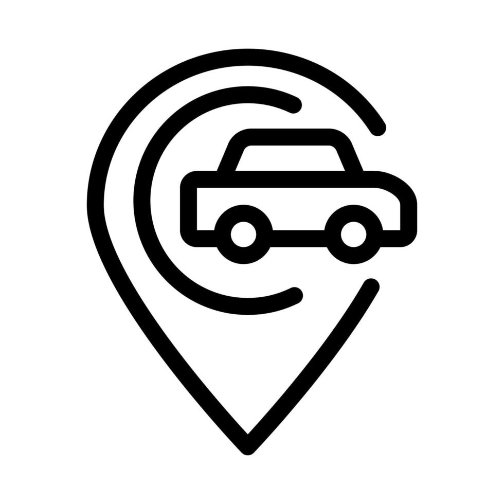 ícone de marca de mapa de gps de carro ilustração de contorno vetorial vetor