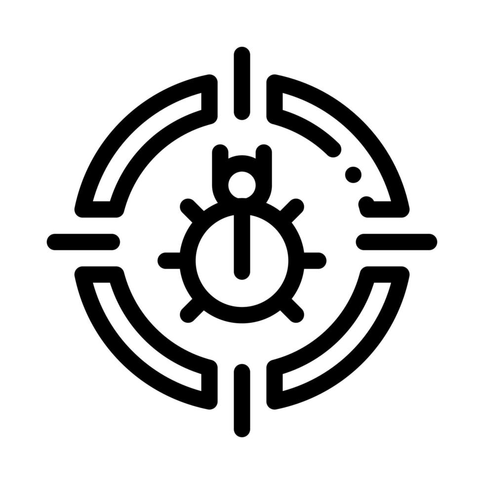 ilustração de contorno do vetor de ícone de alvo de bug