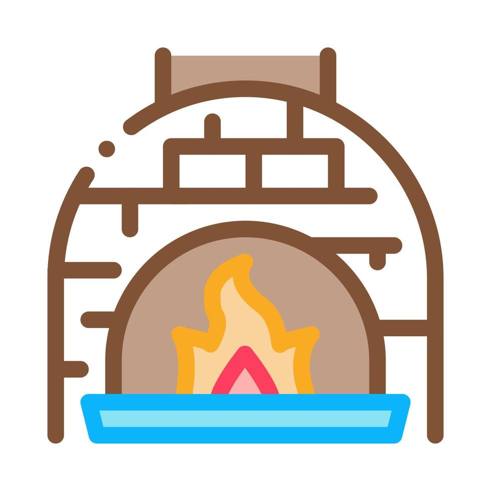 queimar a ilustração do esboço do vetor do ícone do forno da chama