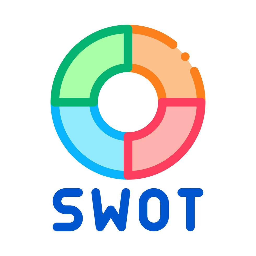 ilustração de contorno vetorial de ícone de formulário de círculo swot vetor