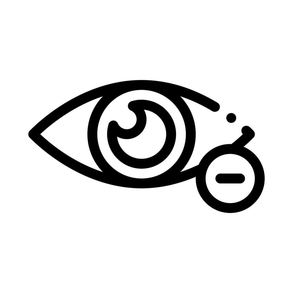 dioptria miopia ícone de visão do olho vetor de linha fina