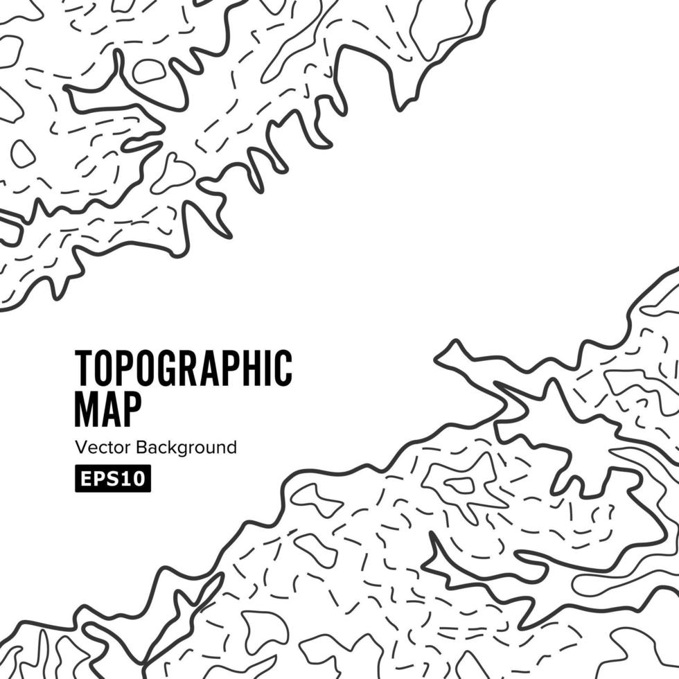 conceito de plano de fundo do mapa topográfico. elevação . contorno topo. isolado no branco vetor