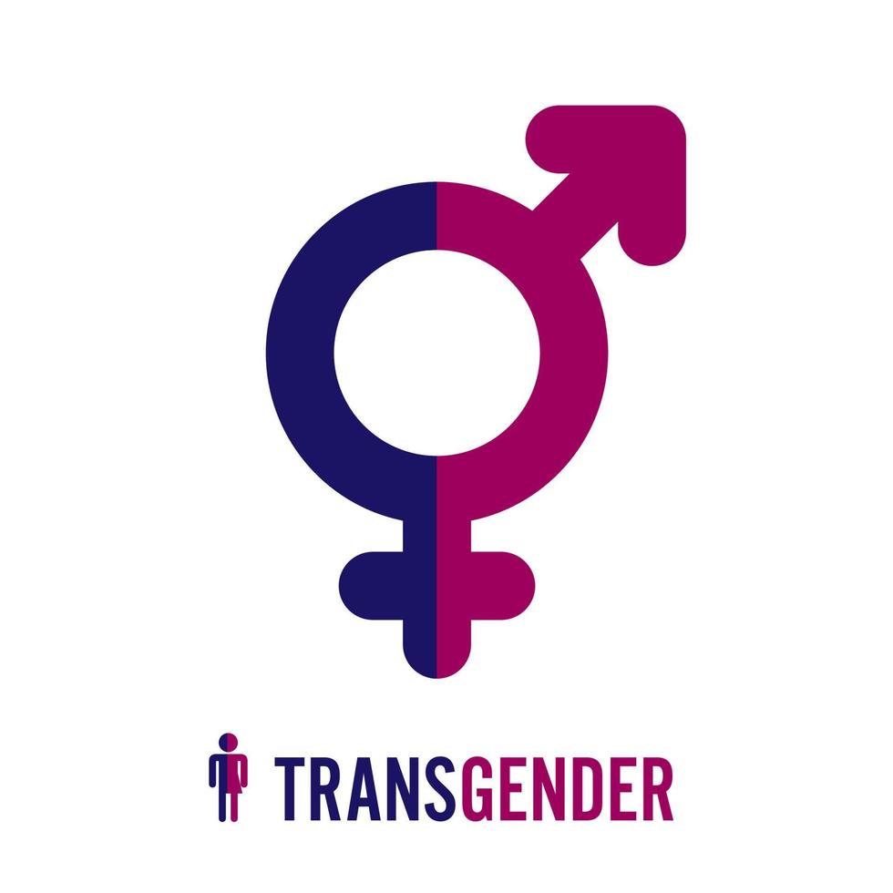 símbolo do ícone transgênero. combinando símbolos de gênero. Masculino e feminino. ilustração vetorial. vetor