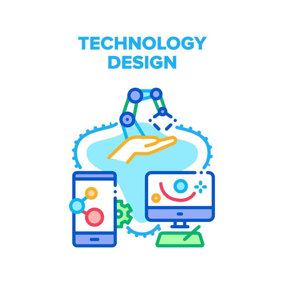 ilustração do conceito de vetor de design de tecnologia