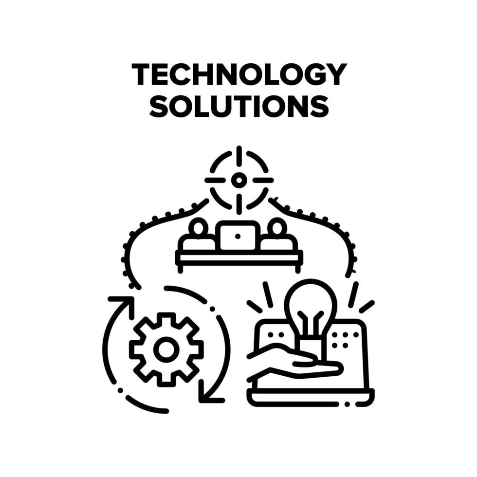 ilustração do conceito de vetor de soluções de tecnologia