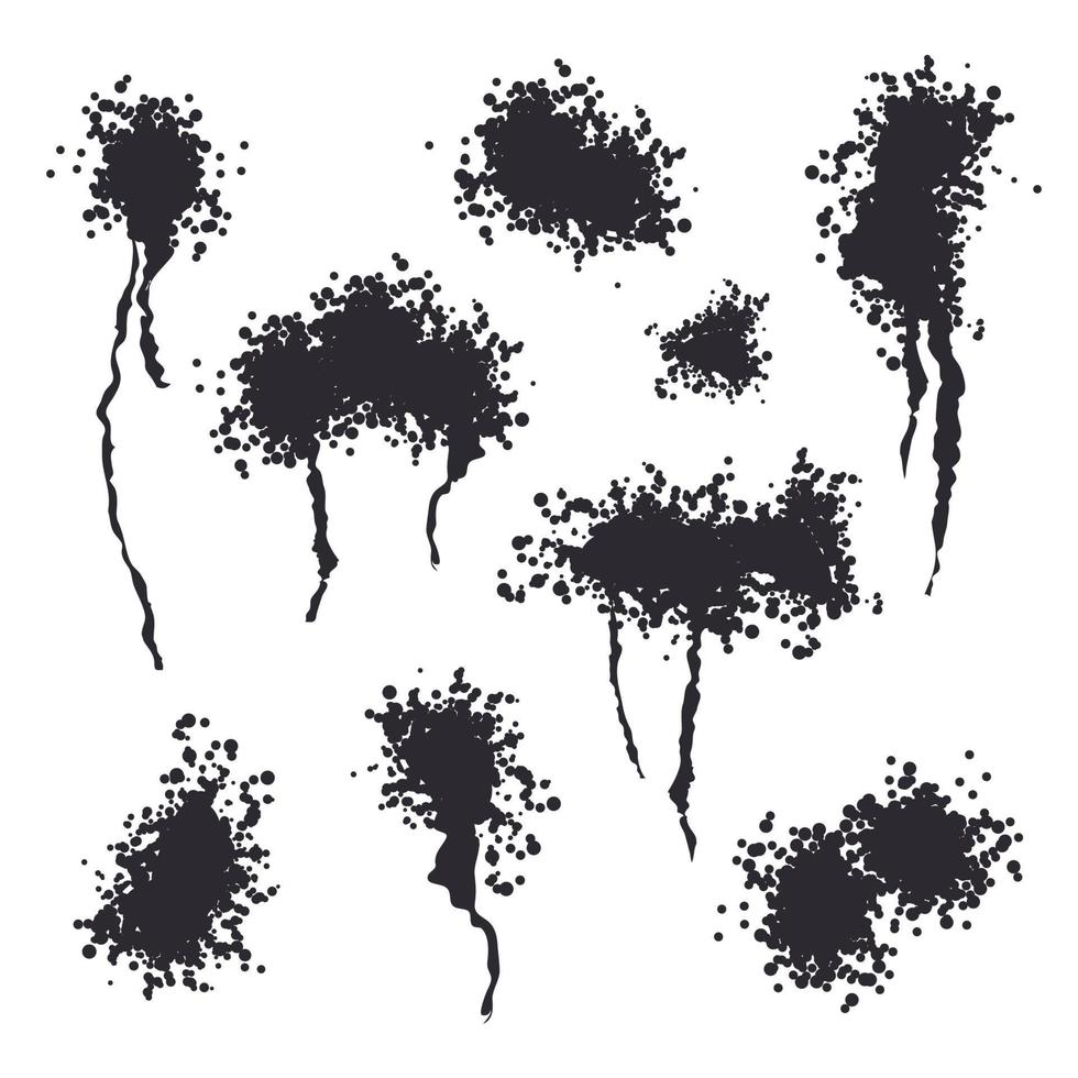 spray vetor de respingo de tinta preta. partículas de cinzas. efeito de pulverização. ilustração de pano de fundo de tinta de ruído