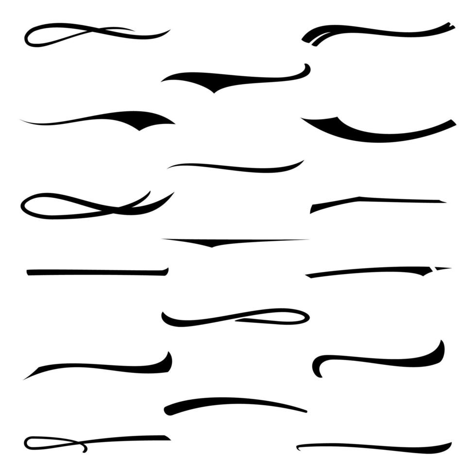 sublinhado. definir linhas de letras isoladas no fundo branco. elementos artesanais de tinta para cartazes de boas-vindas, cartões comemorativos, decorações para casa, apresentação de negócios. ilustração vetorial vetor