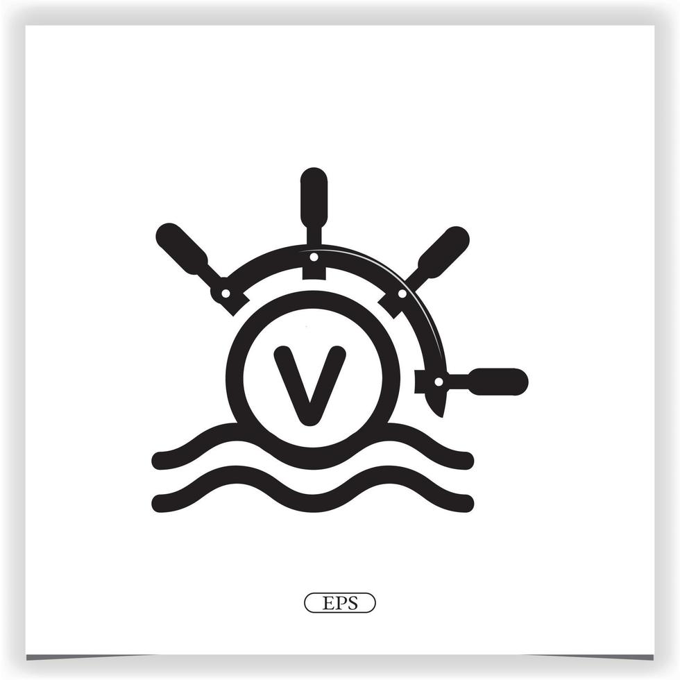 oceano letra v logotipo premium design de modelo elegante vetor eps 10