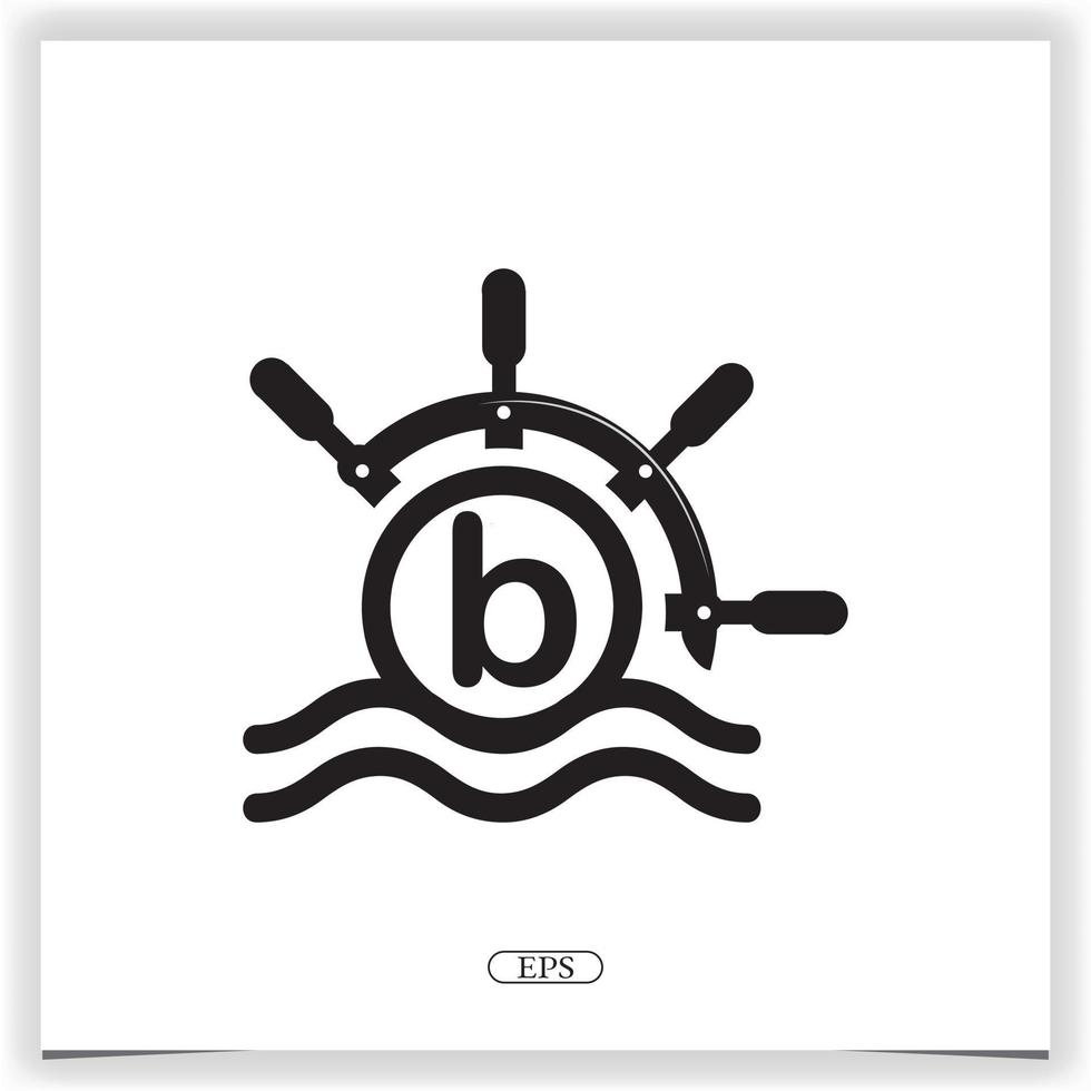 logotipo da letra b do oceano design de modelo elegante premium vetor eps 10