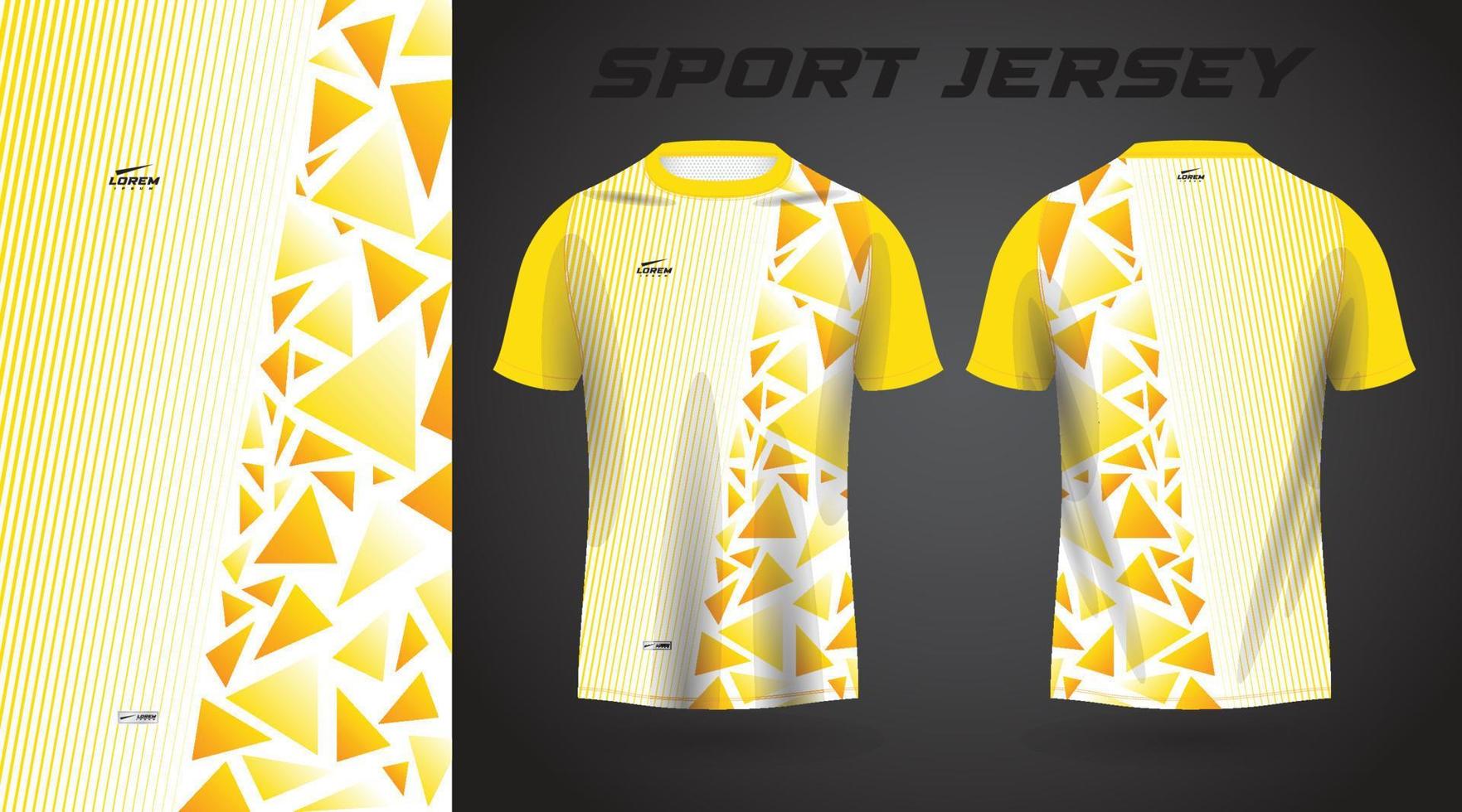 design de camisa esportiva de camisa amarela vetor