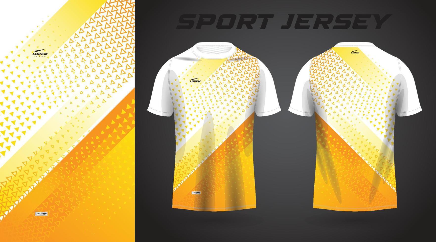 design de camisa esportiva de camisa amarela vetor