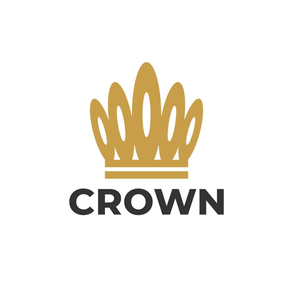 logotipo da coroa vetor ouro modelo corporativo elegante