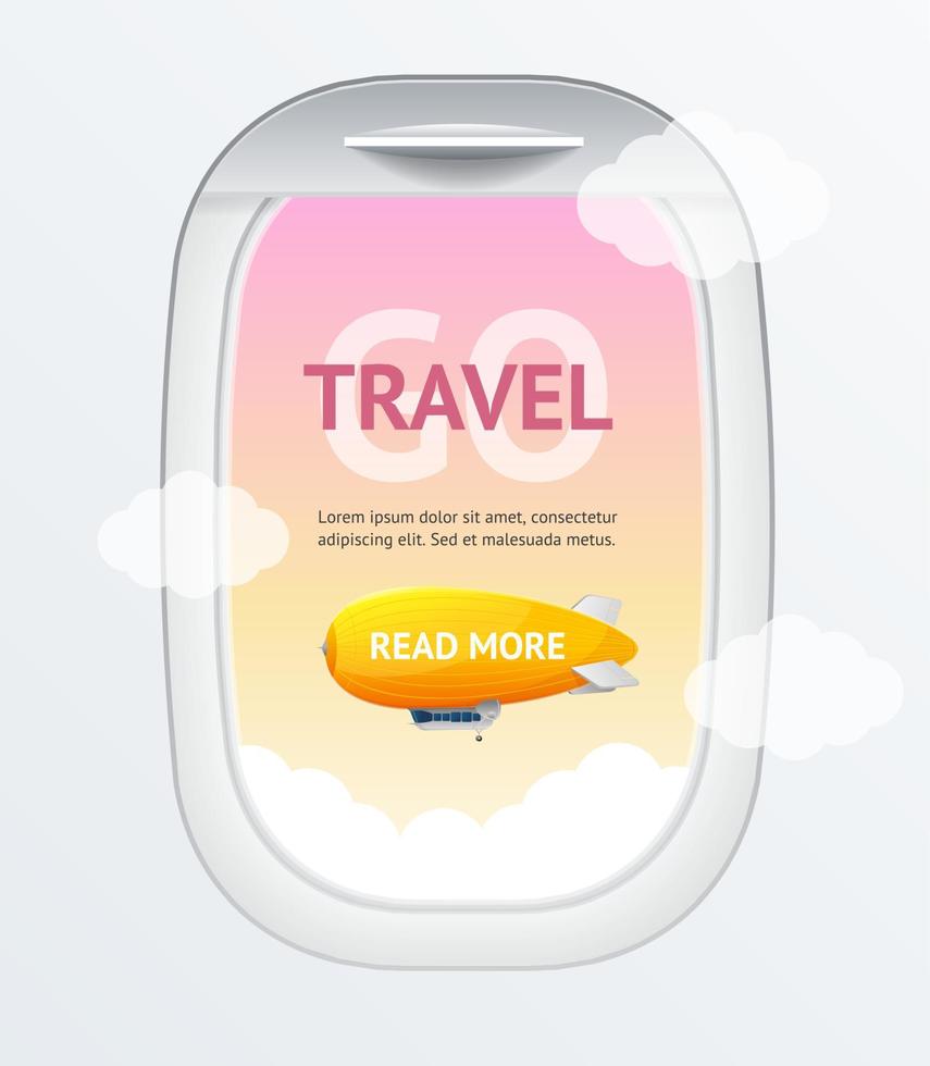cartão de banner de viagens e turismo 3d detalhado realista vecrtical. vetor