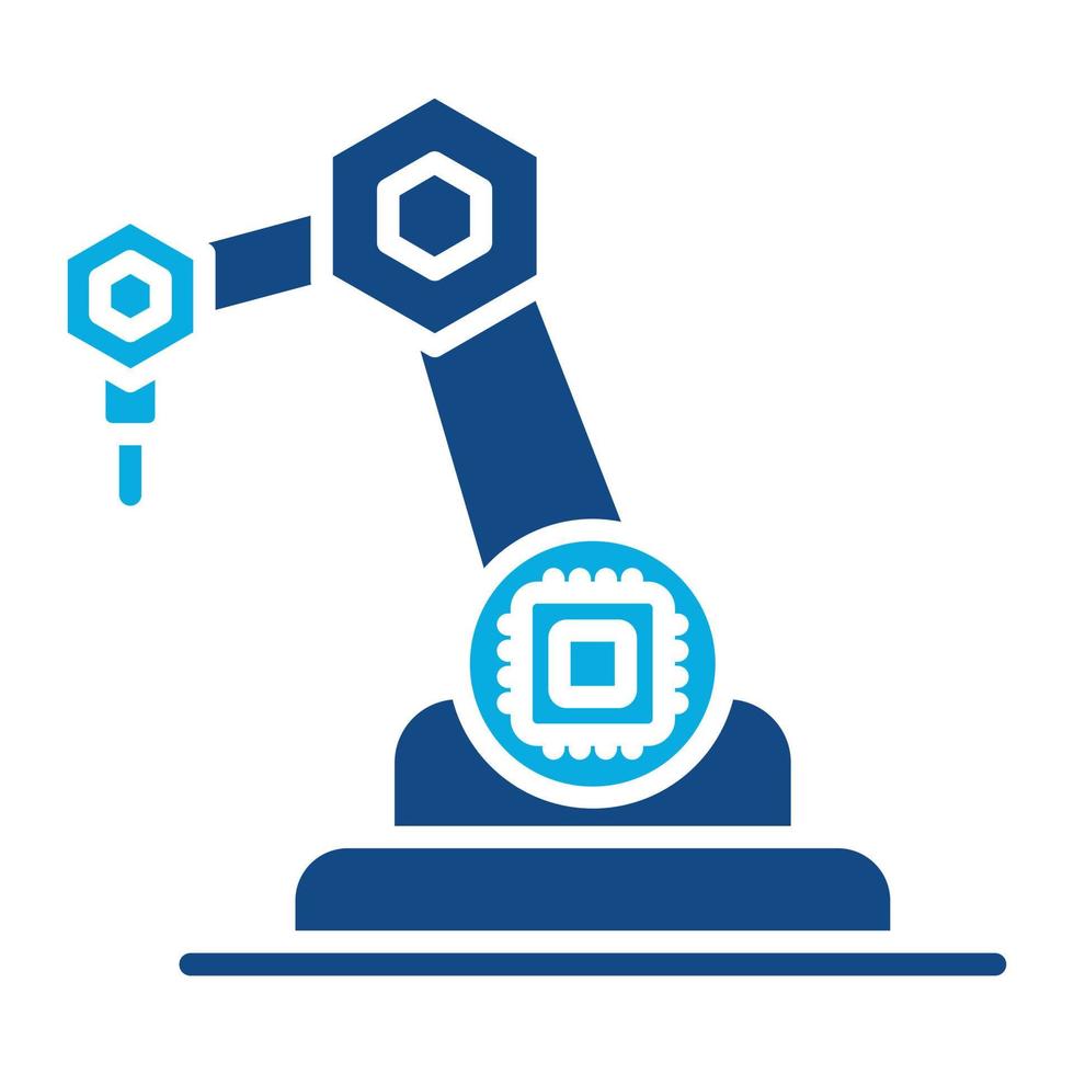 glifo de fabricação autônoma ícone de duas cores vetor