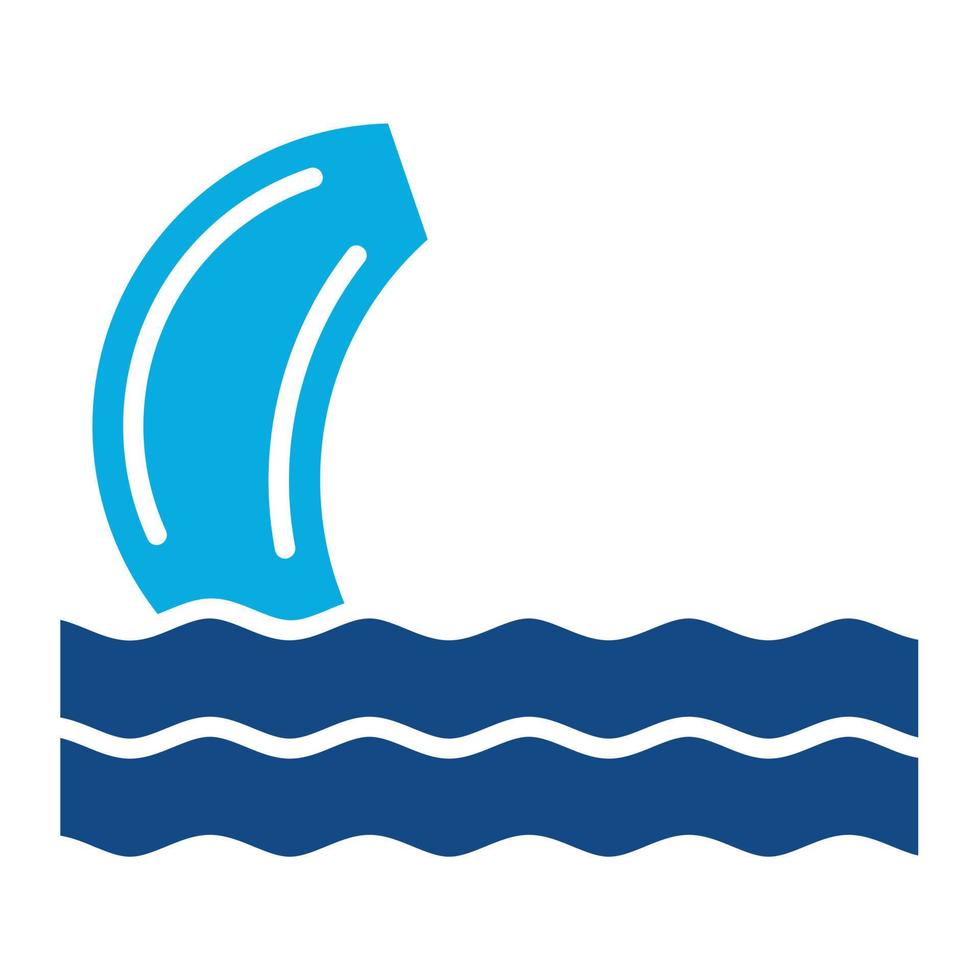 ícone de duas cores de glifo de tsunami vetor