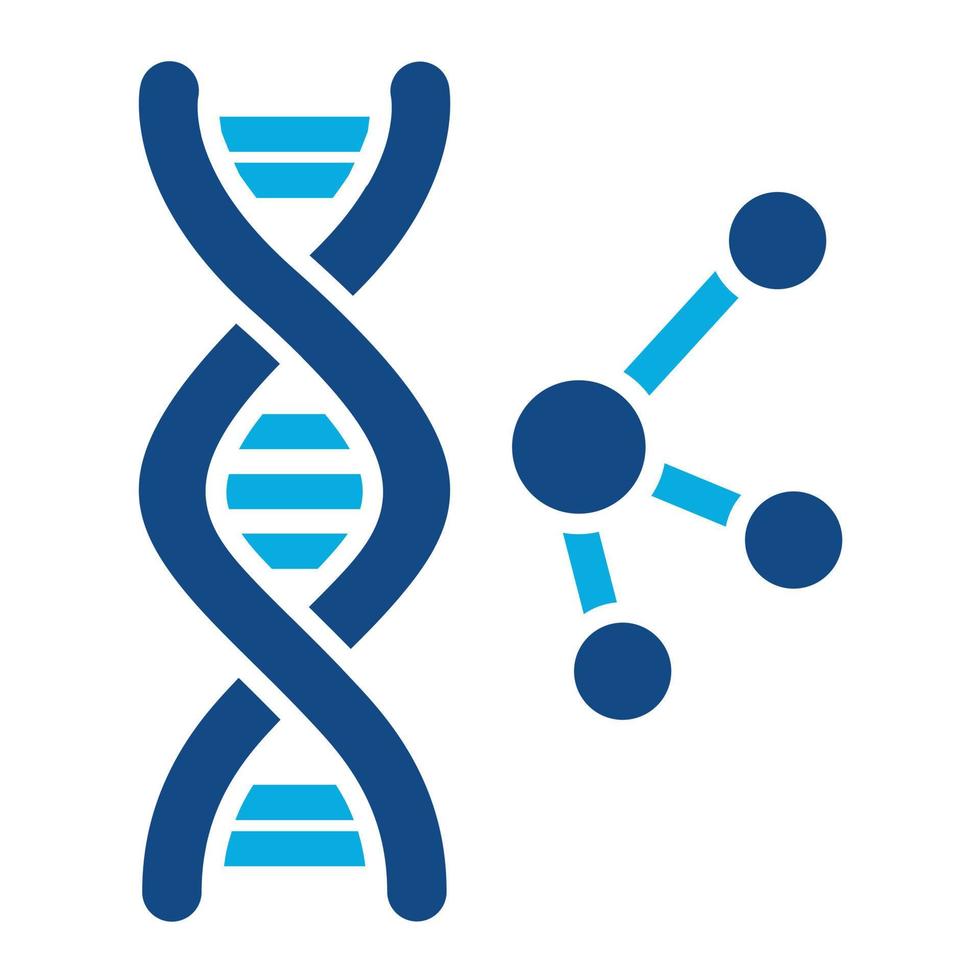 glifo genético ícone de duas cores vetor