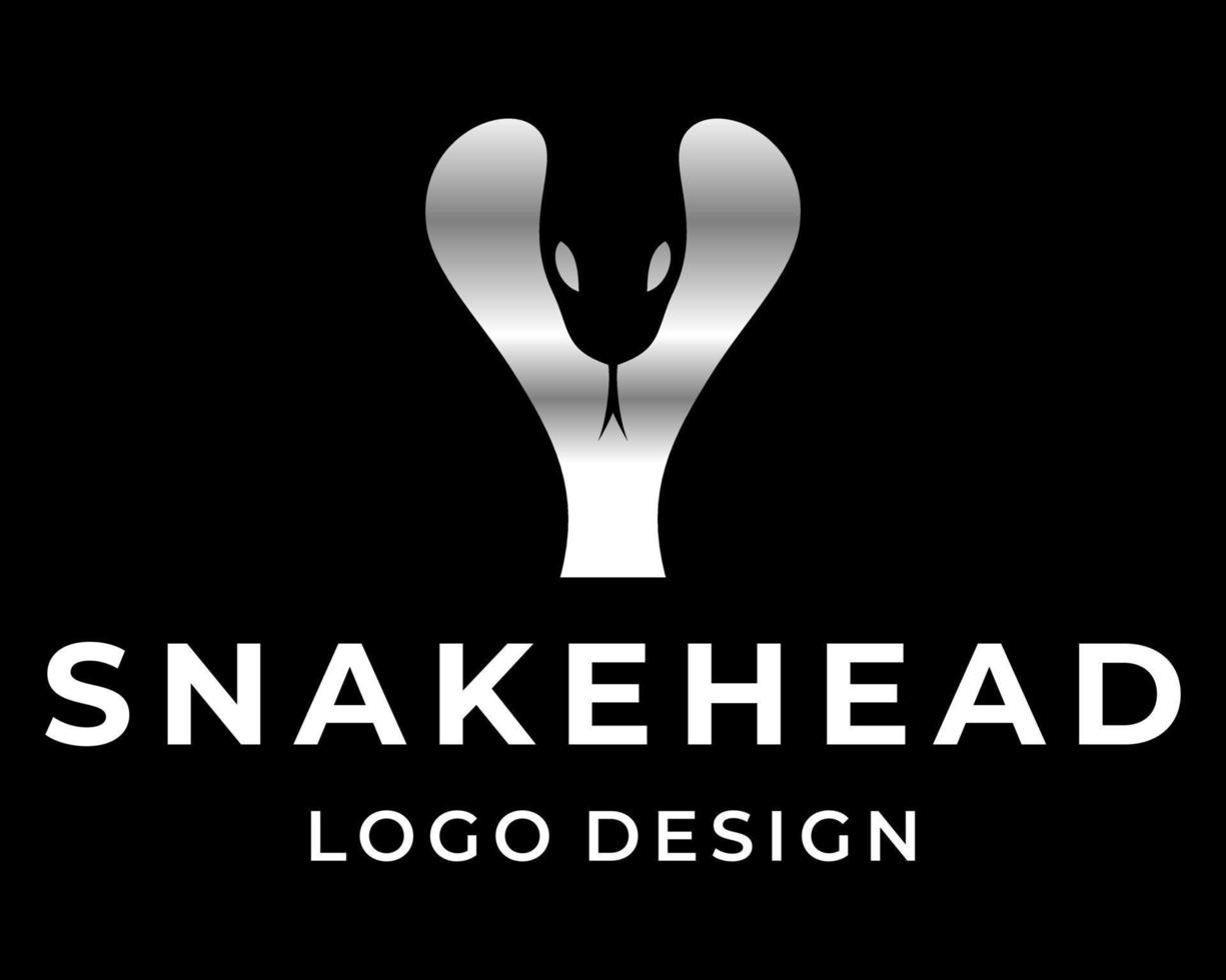 design de logotipo de espaço negativo cobra cobra. vetor
