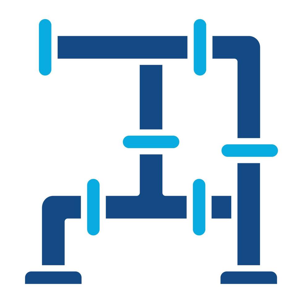 glifo de tubulação ícone de duas cores vetor