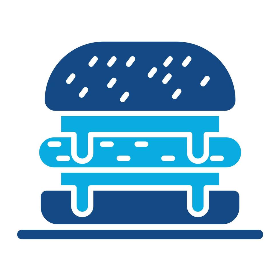 ícone de duas cores de glifo de hambúrguer de queijo vetor