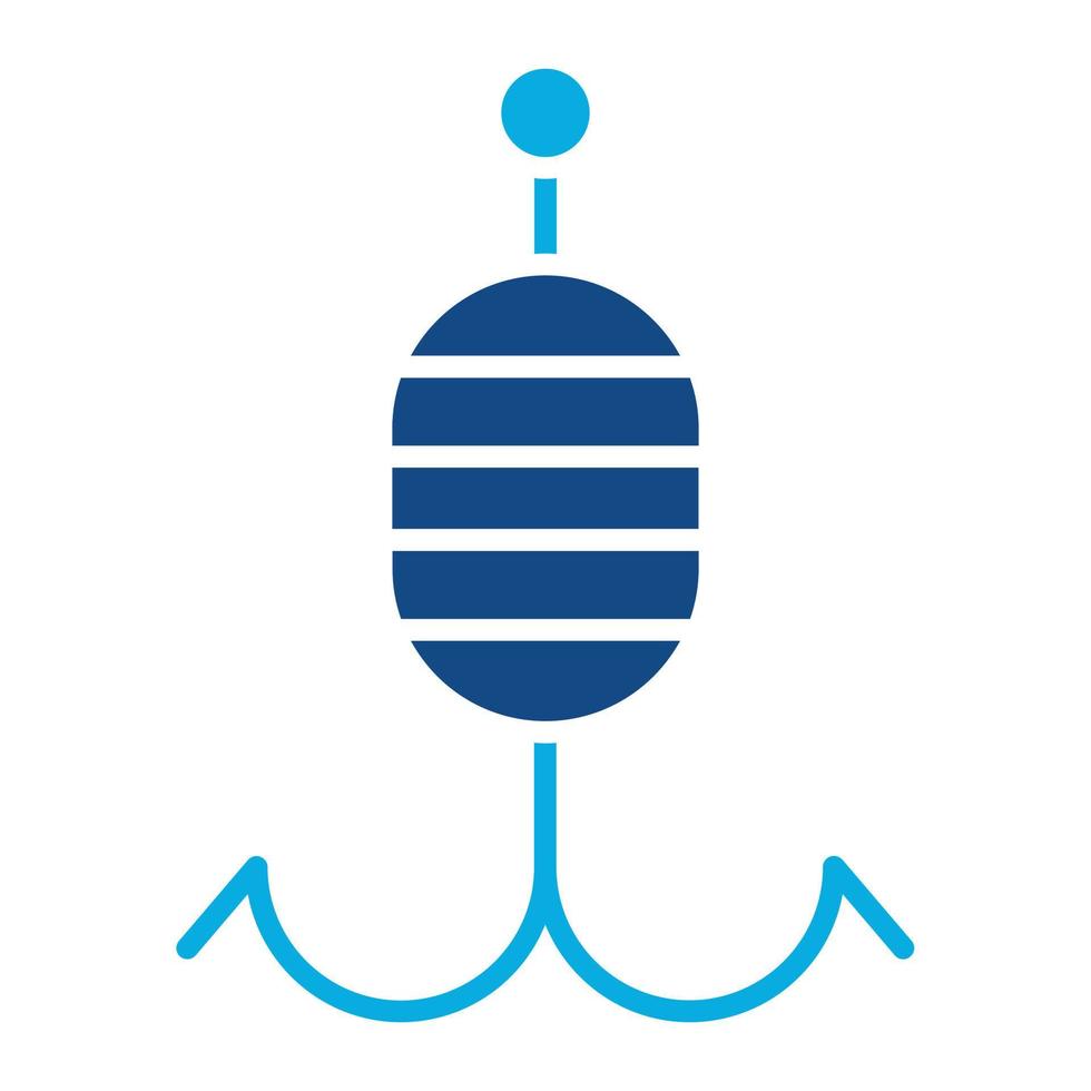 ícone de duas cores de glifo de pesca de isca vetor