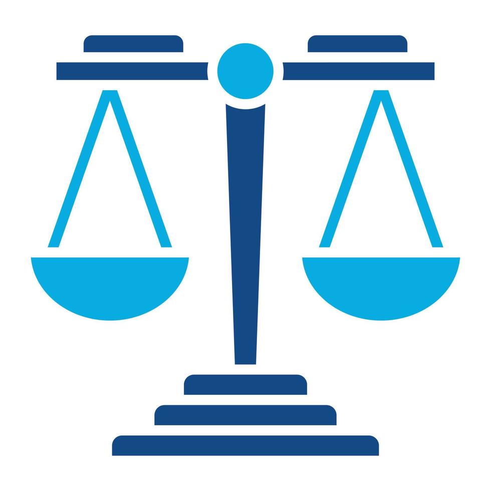ícone de duas cores de glifo de justiça vetor