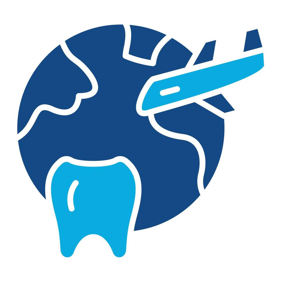 glifo de turismo dental ícone de duas cores vetor