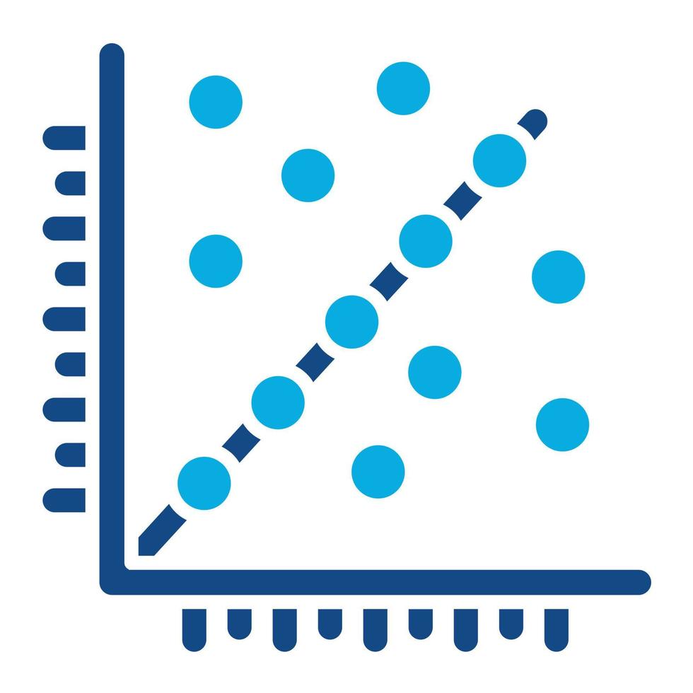 glifo de análise de regressão ícone de duas cores vetor