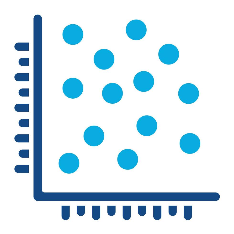 gráfico de dispersão ícone de duas cores vetor