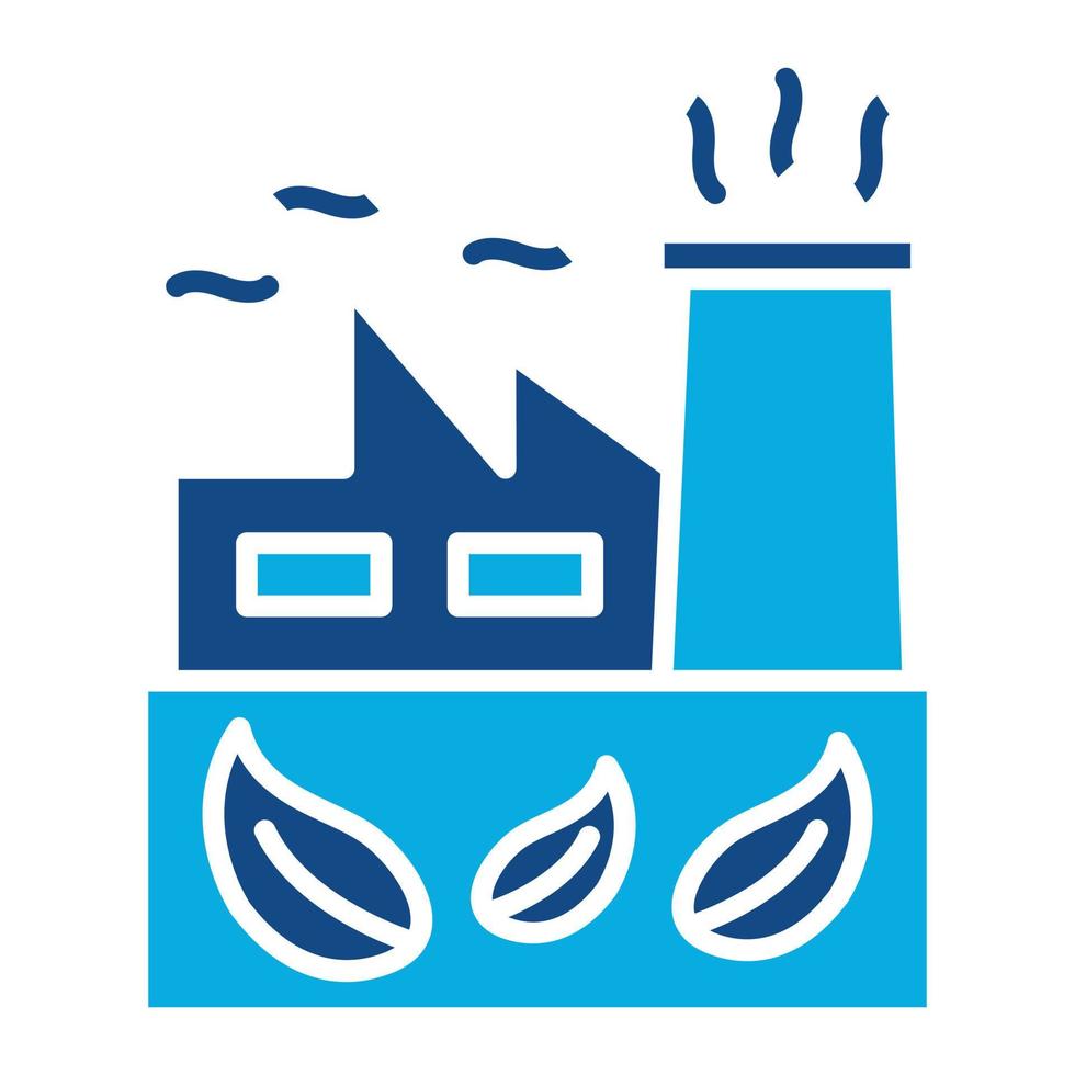 ícone de duas cores de glifo de fábrica verde vetor