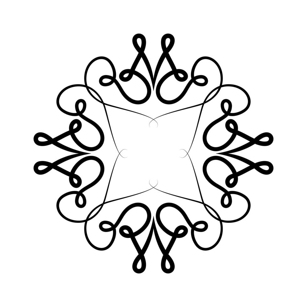 design de moldura de ornamento preto vetor