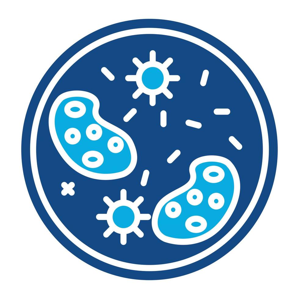 ícone de duas cores de glifo de microorganismos vetor