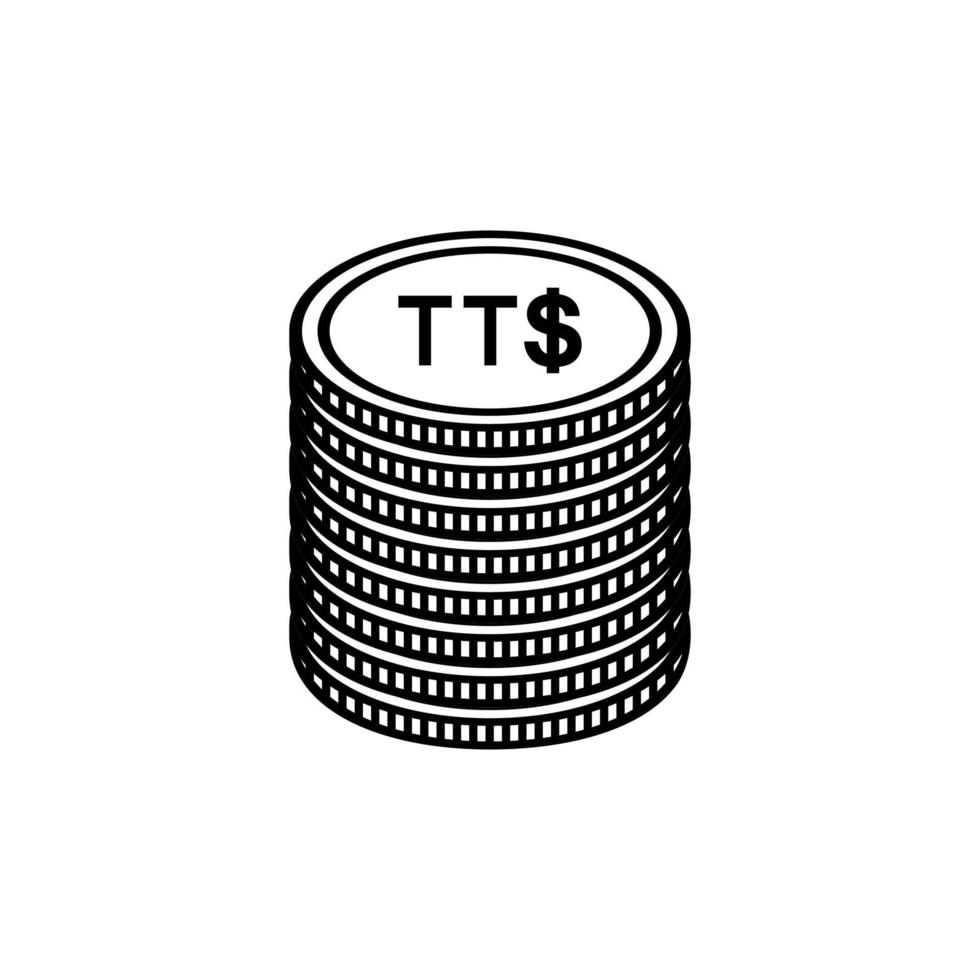 símbolo de moeda de trinidad e tobago, ícone do dólar de trinidad e tobago, sinal ttd. ilustração vetorial vetor