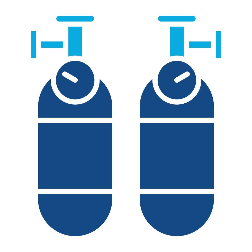 ícone de duas cores de glifo de tanque de oxigênio vetor