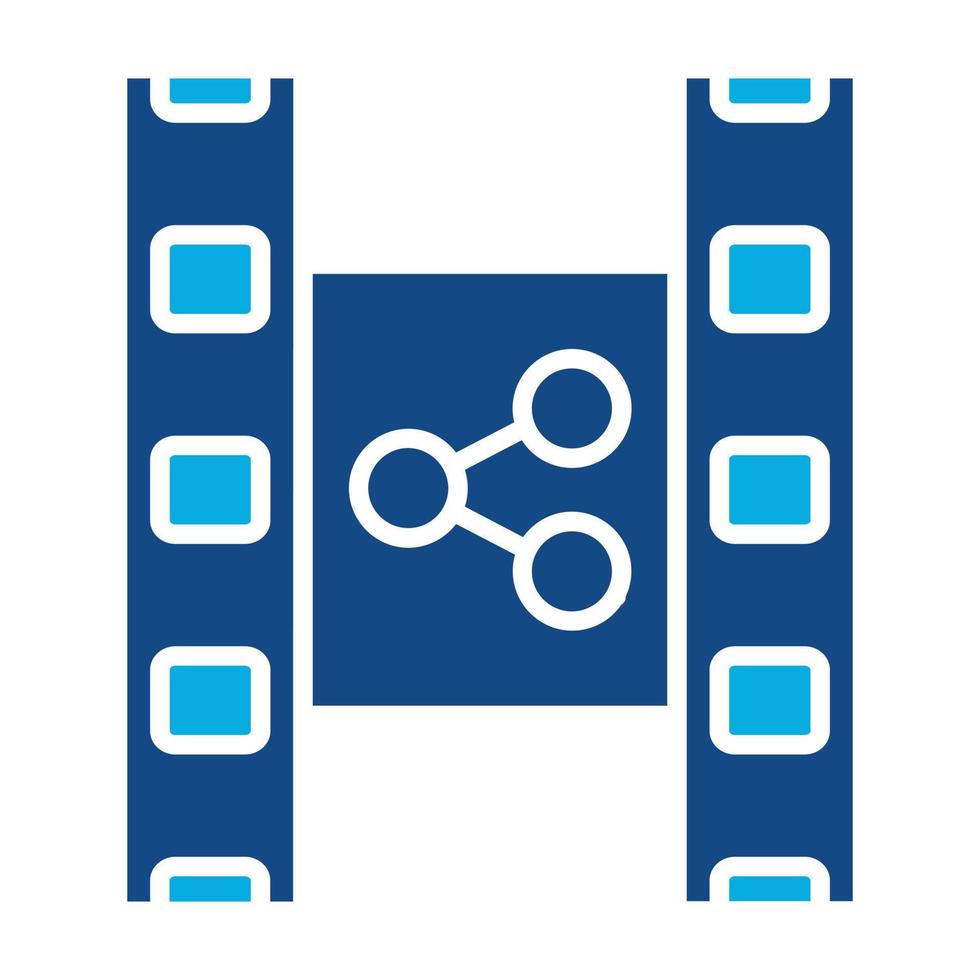 glifo de distribuição de filme ícone de duas cores vetor