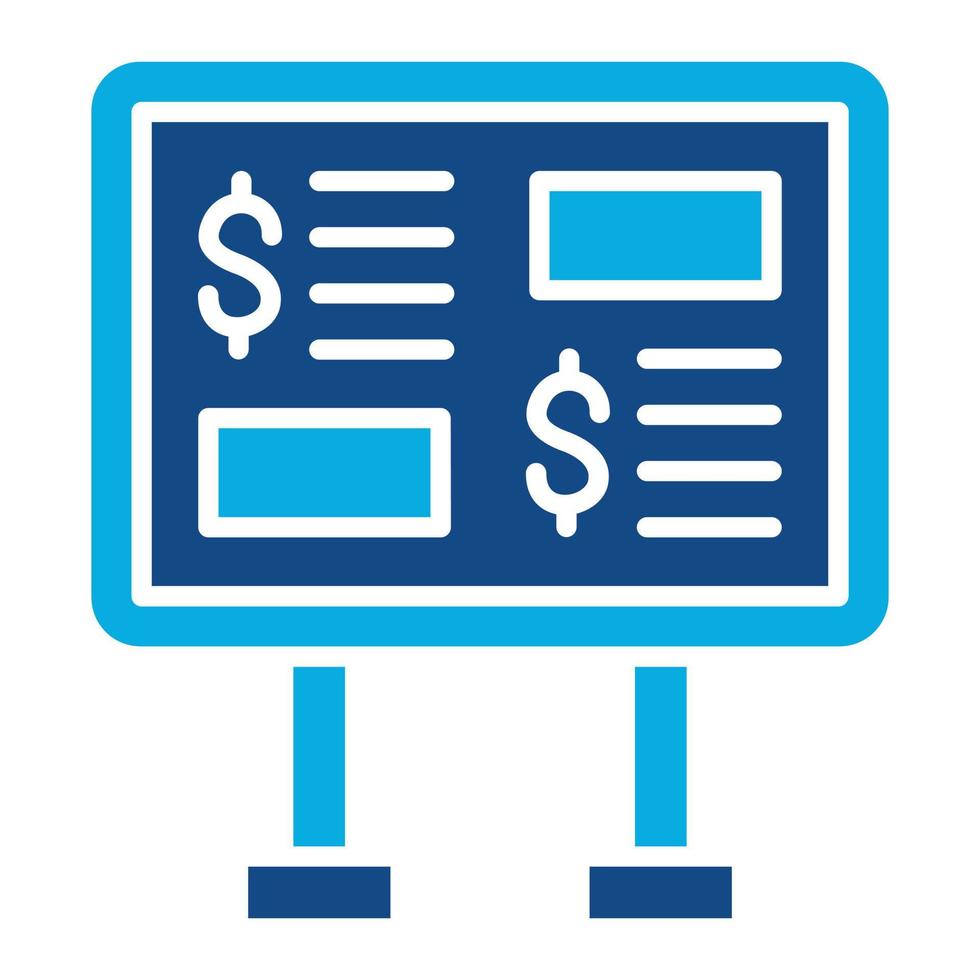 ícone de duas cores de glifo de apresentação de orçamento vetor