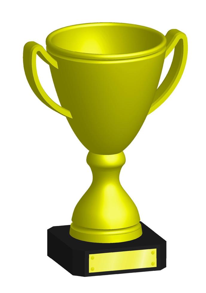 copa esportiva de prêmio de ouro para participação em competições esportivas. prêmio ao vencedor do torneio. vetor