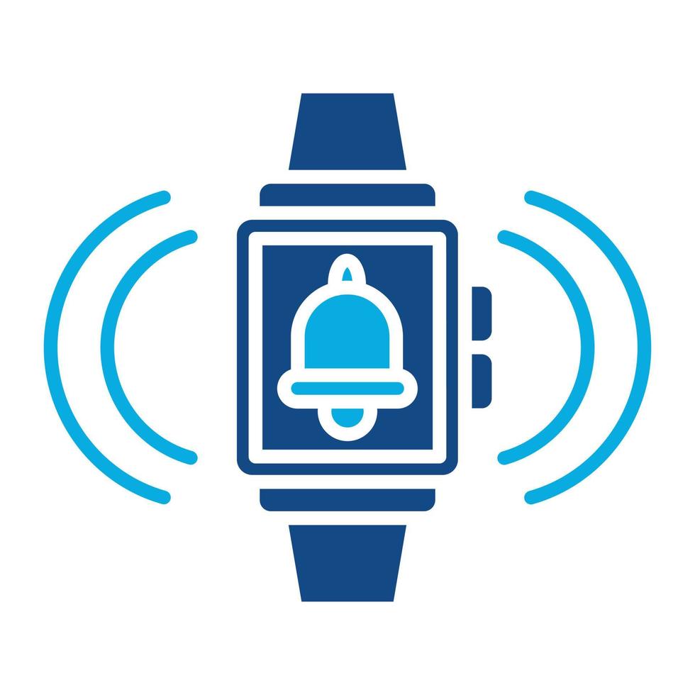 ícone de duas cores de glifo de alarme de smartwatch vetor