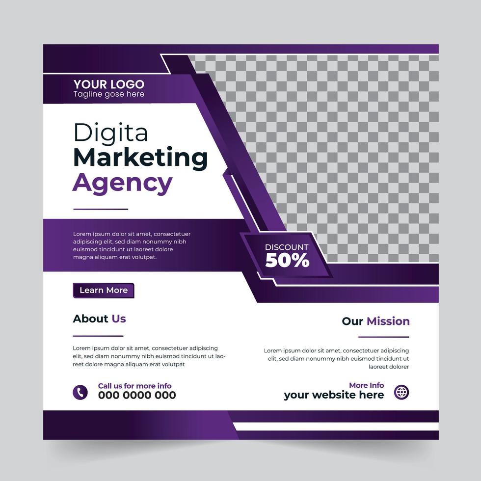 agência de negócios digital profissional editável marketing postagem de mídia social e design de modelo de banner. promoção publicidade corporativa web banner anúncios histórias folheto cartaz vetor