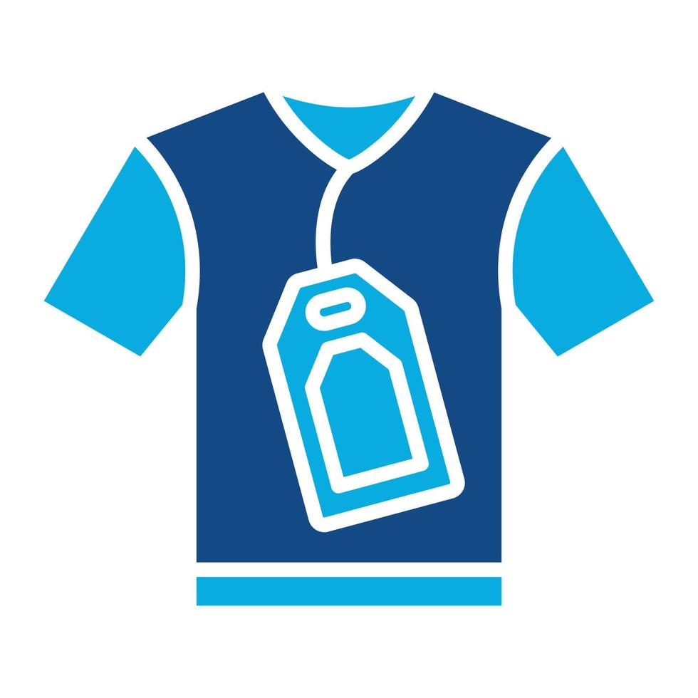 ícone de glifo de duas cores de venda de camisa vetor