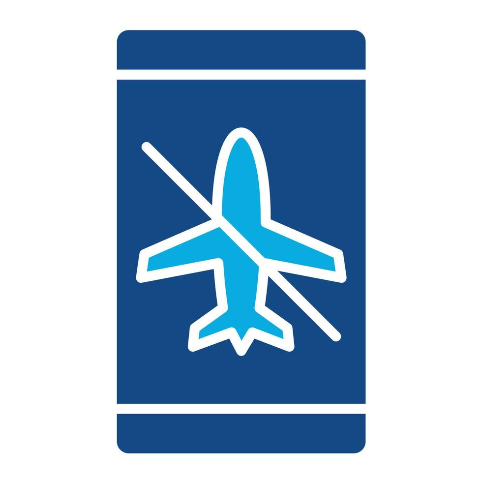 ícone de glifo inativo de duas cores do modo avião vetor
