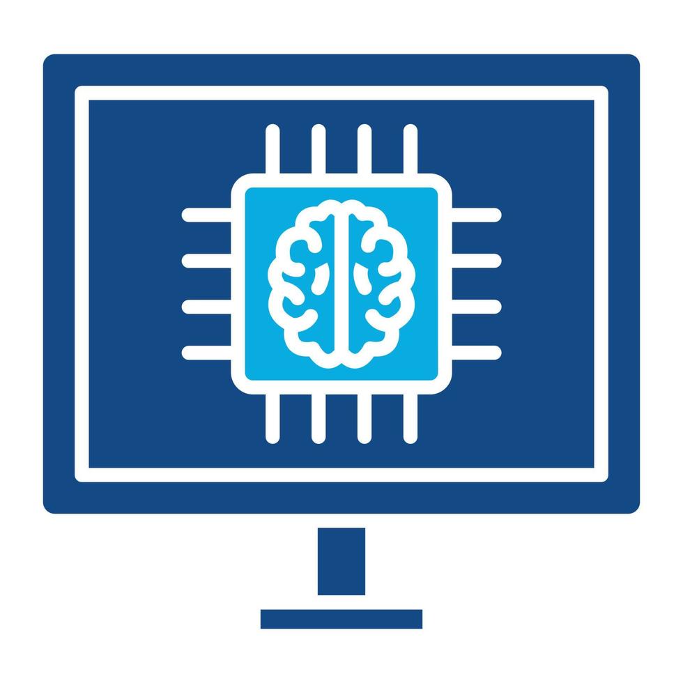 ícone de glifo de duas cores de aprendizagem profunda vetor