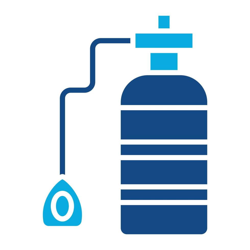 ícone de duas cores de glifo de tanque de oxigênio vetor