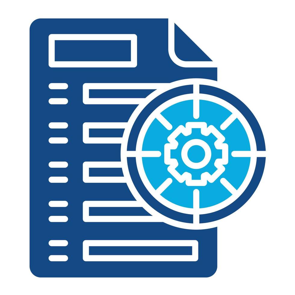ícone de duas cores de glifo de gerenciamento de metas vetor