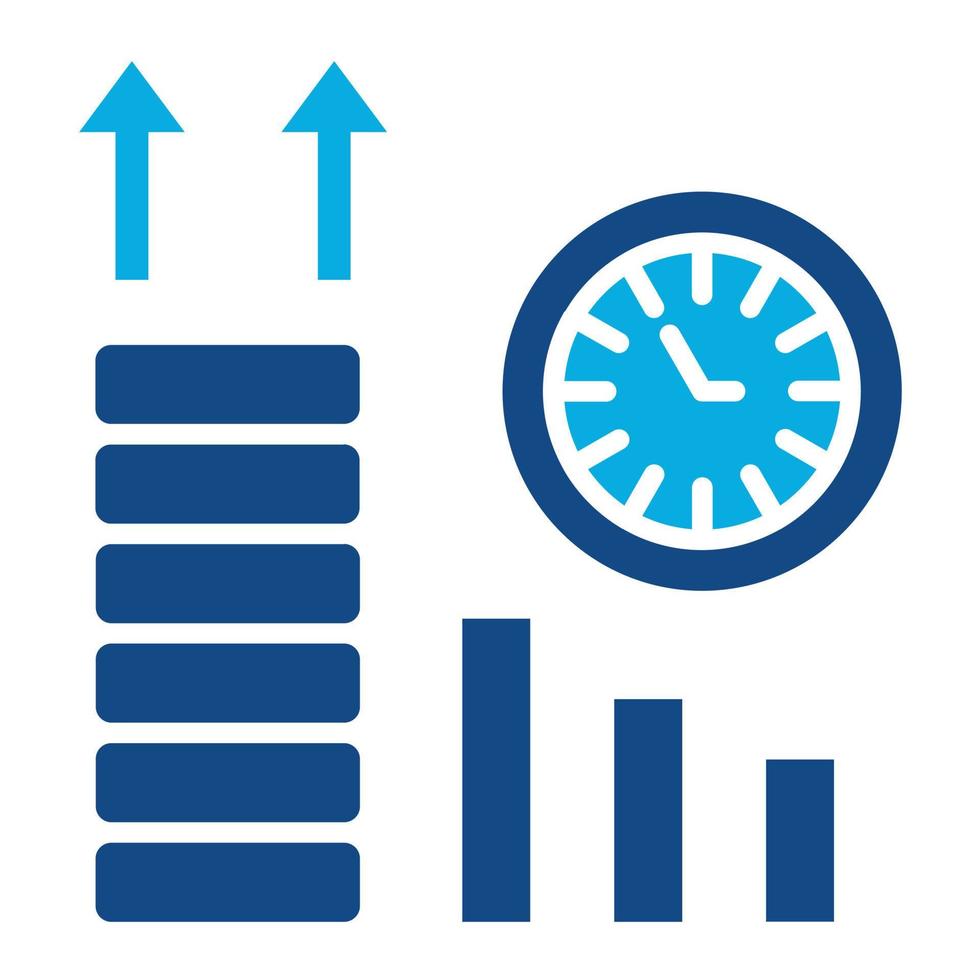 glifo de tempo de investimento ícone de duas cores vetor