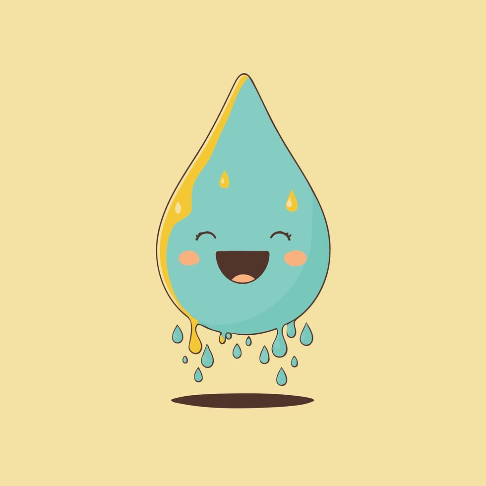 personagem na forma de uma bela gota d'água sorrindo vetor